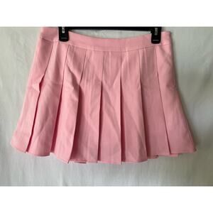 Pink Pleated Mini Skirt High Waisted Tennis Skirt Women's large Skort Pickleball
